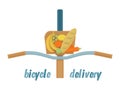 Bicycle delivery of fruits, vegetables, products, bicycle.