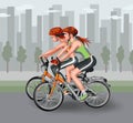 Cycling girl and girls cycling cyclist cyclist girl cyclist girls sport, sportsman, daily sport sportive healthy lifestyle,