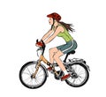 Cycling girl and girls, cyclist, cyclist girl, cyclist girls, sport, sportsman daily sport sportive healthy lifestyle,