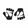 Cycling gloves icon, simple style