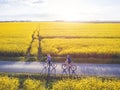 Cycling, group of young people with bicycles