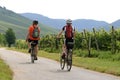 Cycling holiday along vineyards on the river Moselle Royalty Free Stock Photo