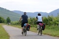 Cycling holiday along vineyards on the river Moselle Royalty Free Stock Photo