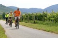 Cycling holiday along vineyards on the river Moselle Royalty Free Stock Photo