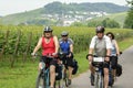 Cycling holiday along vineyards on the river Moselle Royalty Free Stock Photo