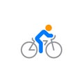 Cycling icon vector, bicycle solid flat sign, colorful pictogram isolated on white Royalty Free Stock Photo