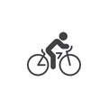 Cycling icon vector, bicycle solid flat sign, pictogram isolated on white Royalty Free Stock Photo