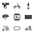 Cycling icons set, simple style Royalty Free Stock Photo