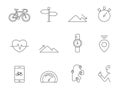 Outline icons - cycling apps