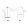 Cycling jersey design template, vector. Jersey vector blank technical drawing.