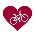 Cycling love. Bicycle heart