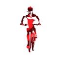 Cycling, mountain biker, abstract red silhouette Royalty Free Stock Photo