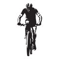 Cycling. Mountain biker vector silhouette Royalty Free Stock Photo