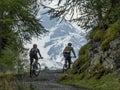 Cycling on mountainbikes in the high mountains