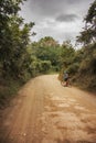 Cycling through the mountains in Honduras. Royalty Free Stock Photo