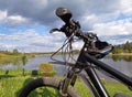 Cycling in the nature. By bike to the lake