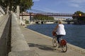 Cycling near the saone river in Lyon