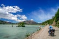 Cycling in Patagonia towards Fitz Roy Royalty Free Stock Photo