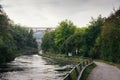 Cycling path along the Naviglio Martesana in Italy