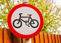 Cycling path signpost Royalty Free Stock Photo