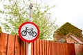 Cycling path signpost Royalty Free Stock Photo