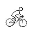 Cycling people doodle icon vector