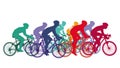 Cycling, people on racing bikes, group of cyclists