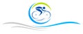 Abstract cycling pictogram for use as a logo. The graphics are in vector quality.