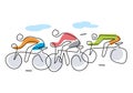 Cycling race line art stylized.