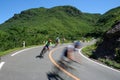 Cycling race on the mountain road