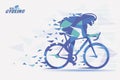 Cycling race stylized backgrond with motion color effects of tirangle splints Royalty Free Stock Photo