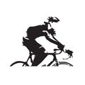 Cycling. Road cyclist side view. Abstract isolated vector silhouette Royalty Free Stock Photo