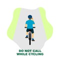 Cycling rules for traffic safety, do not call while cycling.