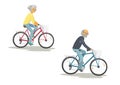 cycling senior couple