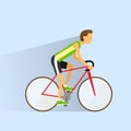 Cycling sport bicycle man, road bike riders flat Royalty Free Stock Photo