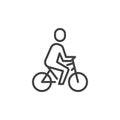 Cycling, sport line icon