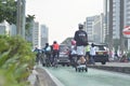 Cycling on the streets of Jakarta City during car-free day