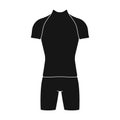 A cycling suit for riding a bicycle. Clothes cycling.Cyclist outfit single icon in black style vector symbol stock