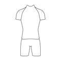 A cycling suit for riding a bicycle. Clothes cycling.Cyclist outfit single icon in outline style vector symbol stock