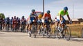 Cycling, third stage of the Cycling Tour of Zamora, cycling race with professional cyclists in Zamora, Spain. Royalty Free Stock Photo