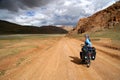 Cycling through Tibet Royalty Free Stock Photo