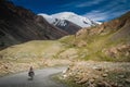 Cycling to Khunjerab Pass Royalty Free Stock Photo