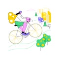 Cycling track isolated cartoon vector illustrations.
