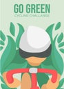 go green cycling challange template with blank space for copy space . cycling vector illustration