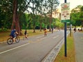 Cycling and walking in East Coast Park