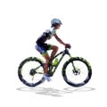 Cycling woman, isolated geometric vector Royalty Free Stock Photo