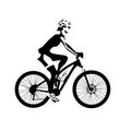 Cycling woman, isolated vector illustration Royalty Free Stock Photo