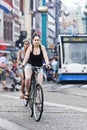 Cycling women in Amsterdam