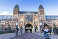 Cycling path underneath the famous Rijksmuseum Amsterdam