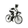 Cyclist, abstract vector silhouette. Road cycling